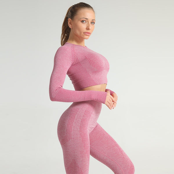 Yoga Shirts Women Long Sleeves Crop Tops Gym Clothing Workout Sportswear Running Tank Tops Sports T-shirts Fitness Tracksuit | Vimost Shop.