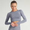 Yoga Crop Tops Women Long Sleeve Running Shirts Sport T-shirts Workout Tanks Fitness Sportswear Gym Clothing Seamless Cropped | Vimost Shop.