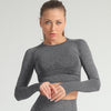 Yoga Crop Tops Women Long Sleeve Running Shirts Sport T-shirts Workout Tanks Fitness Sportswear Gym Clothing Seamless Cropped | Vimost Shop.