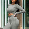 Yoga Crop Tops Women Long Sleeve Running Shirts Sport T-shirts Workout Tanks Fitness Sportswear Gym Clothing Seamless Cropped | Vimost Shop.