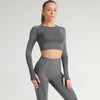 Yoga Crop Tops Women Long Sleeve Running Shirts Sport T-shirts Workout Tanks Fitness Sportswear Gym Clothing Seamless Cropped | Vimost Shop.