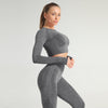 Yoga Crop Tops Women Long Sleeve Running Shirts Sport T-shirts Workout Tanks Fitness Sportswear Gym Clothing Seamless Cropped | Vimost Shop.