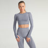 Yoga Crop Tops Women Long Sleeve Running Shirts Sport T-shirts Workout Tanks Fitness Sportswear Gym Clothing Seamless Cropped | Vimost Shop.