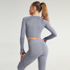 Yoga Crop Tops Women Long Sleeve Running Shirts Sport T-shirts Workout Tanks Fitness Sportswear Gym Clothing Seamless Cropped | Vimost Shop.