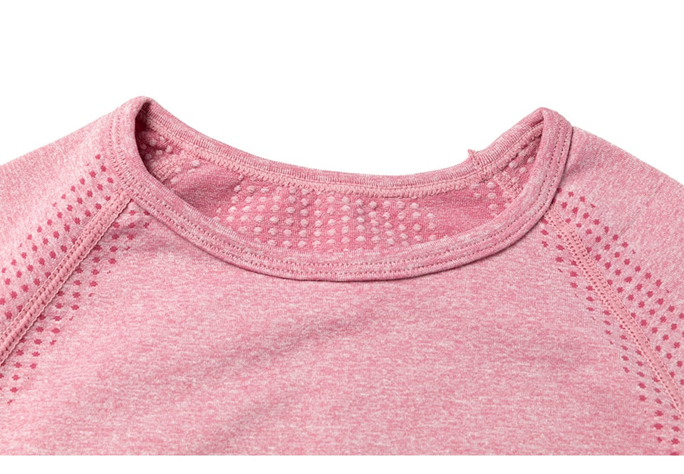 Yoga Crop Tops Women Long Sleeve Running Shirts Sport T-shirts Workout Tanks Fitness Sportswear Gym Clothing Seamless Cropped | Vimost Shop.