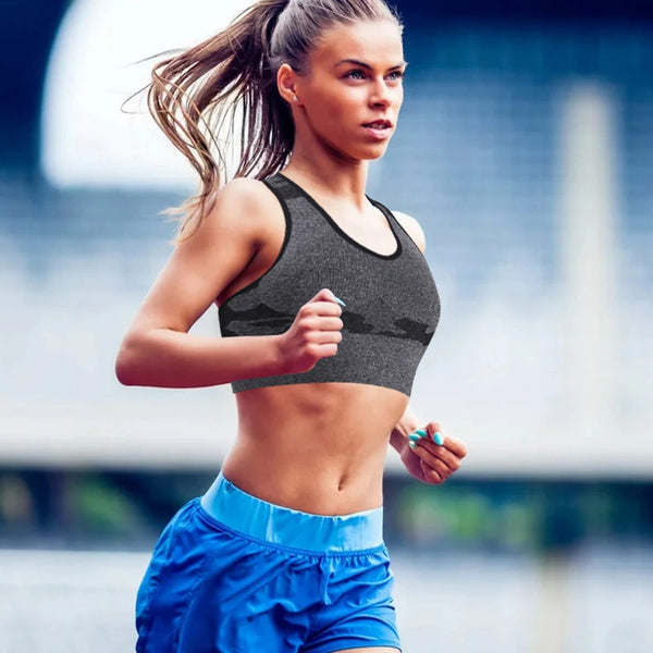 Women Sports Bra Shockproof Padded Yoga Bras Gym Athletic Sportswear Workout Tops Running Brassiere Camouflage Fitness Brallete | Vimost Shop.