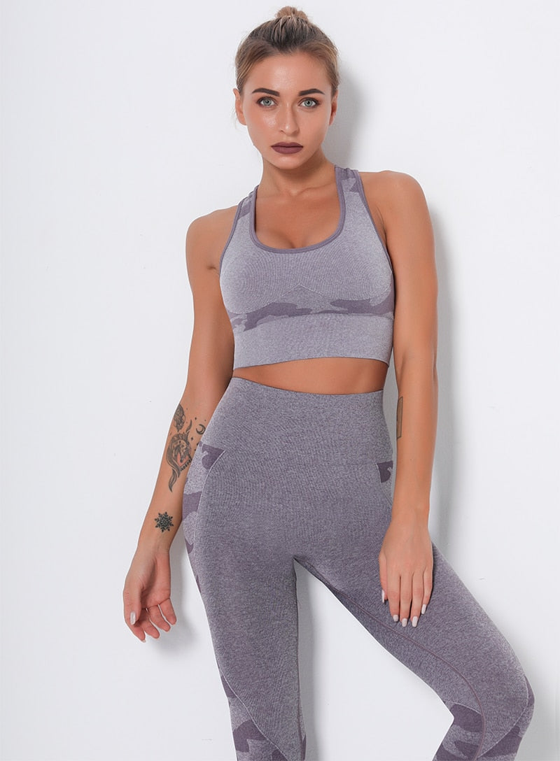 Women Sports Bra Shockproof Padded Yoga Bras Gym Athletic Sportswear Workout Tops Running Brassiere Camouflage Fitness Brallete | Vimost Shop.