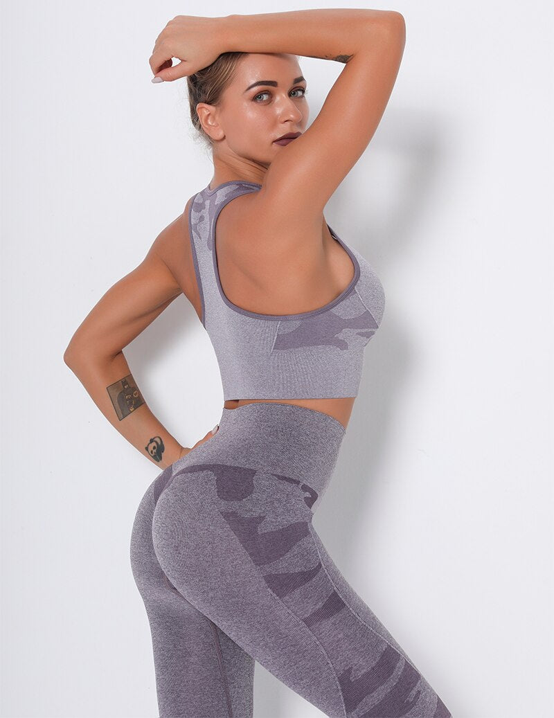 Women Sports Bra Shockproof Padded Yoga Bras Gym Athletic Sportswear Workout Tops Running Brassiere Camouflage Fitness Brallete | Vimost Shop.