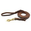 Genuine Leather Dog Leash Dogs Long Leashes Braided Pet Walking Training Leads Brown Black Colors For Medium Large Pet