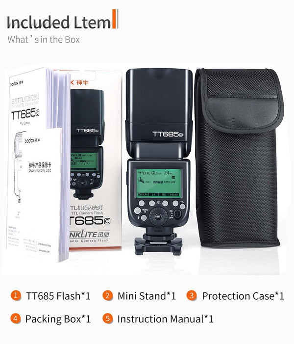 Godox TT685 TT685C TT685N TT685S TT685F TT685O TTL HSS Camera Flash Speedlite for Canon Nikon Sony Fuji Olympus Camera | Vimost Shop.