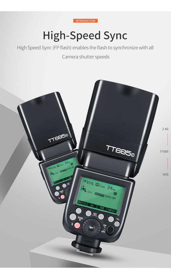Godox TT685 TT685C TT685N TT685S TT685F TT685O TTL HSS Camera Flash Speedlite for Canon Nikon Sony Fuji Olympus Camera | Vimost Shop.
