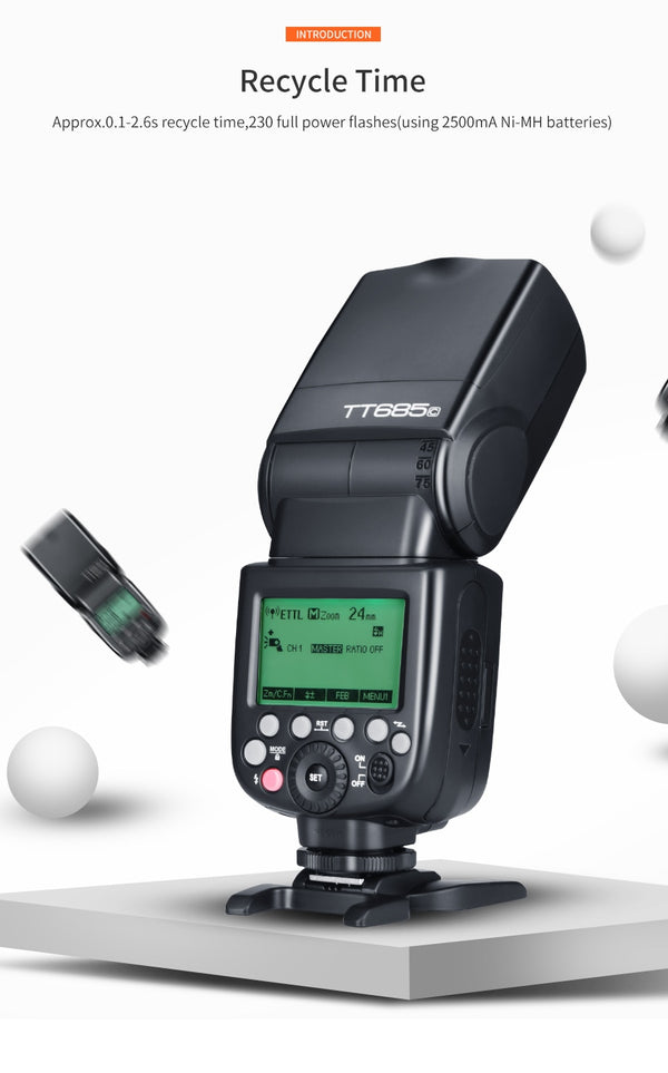 Godox TT685 TT685C TT685N TT685S TT685F TT685O TTL HSS Camera Flash Speedlite for Canon Nikon Sony Fuji Olympus Camera | Vimost Shop.