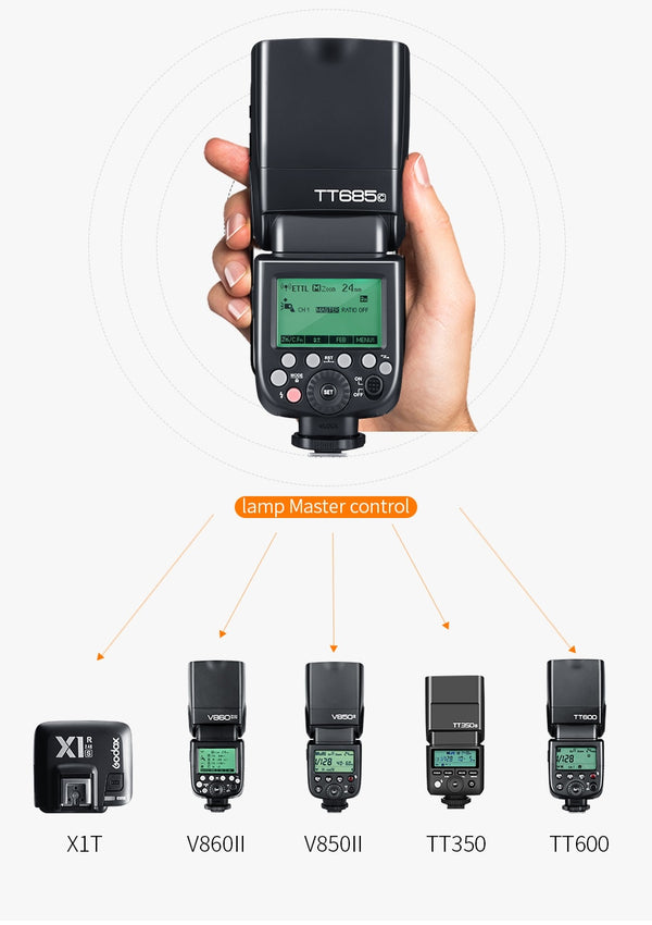 Godox TT685 TT685C TT685N TT685S TT685F TT685O TTL HSS Camera Flash Speedlite for Canon Nikon Sony Fuji Olympus Camera | Vimost Shop.