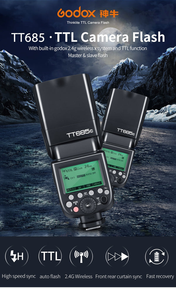 Godox TT685 TT685C TT685N TT685S TT685F TT685O TTL HSS Camera Flash Speedlite for Canon Nikon Sony Fuji Olympus Camera | Vimost Shop.