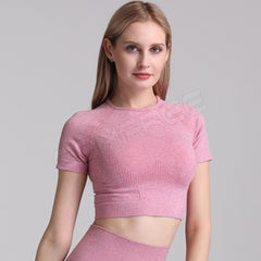 Yoga Sets Short Crop Tops Sport Pants Workout Shirts Gym Clothing Leggings Running Suits Fitness Outfits 2 Piece Sportswear