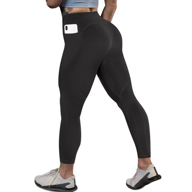 Yoga Pants with Pocket Sport Leggings Gym Sportswear Tummy Control Jogging Tights Fitness Trousers Push Up Workout Leggins | Vimost Shop.