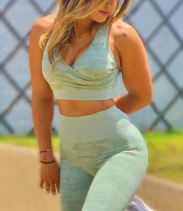 3Pcs Yoga Set Sport Suits Gym Wear Seamless Sportswear Workout Leggings Sports Bra Long Sleeves Crop Tops Fitness Clothing | Vimost Shop.
