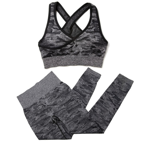 3Pcs Yoga Set Sport Suits Gym Wear Seamless Sportswear Workout Leggings Sports Bra Long Sleeves Crop Tops Fitness Clothing | Vimost Shop.