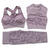 3Pcs Yoga Set Sport Suits Gym Wear Seamless Sportswear Workout Leggings Sports Bra Long Sleeves Crop Tops Fitness Clothing | Vimost Shop.