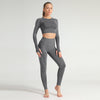 Yoga Set Women 2pcs Sport Suit Gymwear Workout Outfits Long Sleeve Fitness Crop Top High Waist Seamless Leggings Sportswear | Vimost Shop.