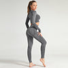 Yoga Set Women 2pcs Sport Suit Gymwear Workout Outfits Long Sleeve Fitness Crop Top High Waist Seamless Leggings Sportswear | Vimost Shop.