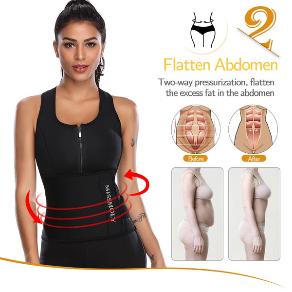 Women Slimming Body Shaper Waist Trainer Vest Compression Shirts Weight Loss Corset Sweat Sauna Suit Workout Tank Tops Shapewear | Vimost Shop.