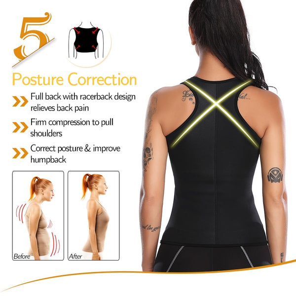 Women Slimming Body Shaper Waist Trainer Vest Compression Shirts Weight Loss Corset Sweat Sauna Suit Workout Tank Tops Shapewear | Vimost Shop.