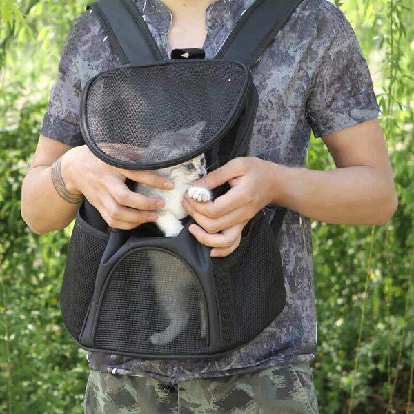 Portable Pet Carrier Bag Breathable Mesh Double Shoulder Front Backpack For Puppy Cats Foldable Outdoor Backpack Pets Supplies | Vimost Shop.
