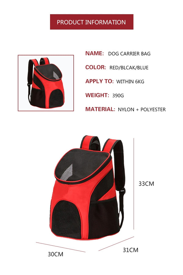 Portable Pet Carrier Bag Breathable Mesh Double Shoulder Front Backpack For Puppy Cats Foldable Outdoor Backpack Pets Supplies | Vimost Shop.