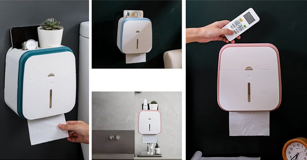 Waterproof Toilet Tissue Box Wall Mount Double Layer Roll Paper Holder Storage Box Drawer Toilet Paper Tray Bathroom Accessories | Vimost Shop.