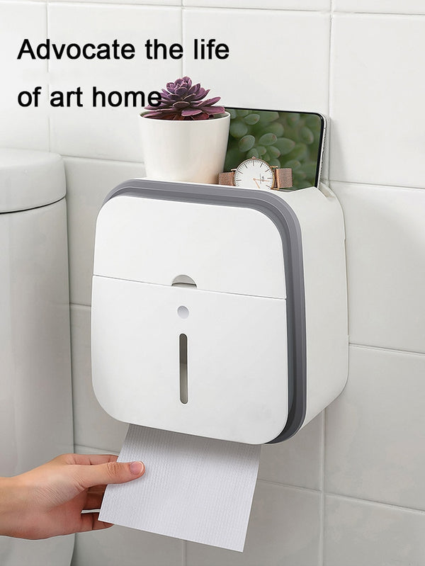 Waterproof Toilet Tissue Box Wall Mount Double Layer Roll Paper Holder Storage Box Drawer Toilet Paper Tray Bathroom Accessories | Vimost Shop.