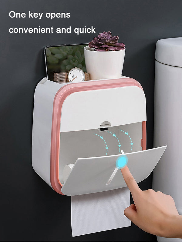 Waterproof Toilet Tissue Box Wall Mount Double Layer Roll Paper Holder Storage Box Drawer Toilet Paper Tray Bathroom Accessories | Vimost Shop.