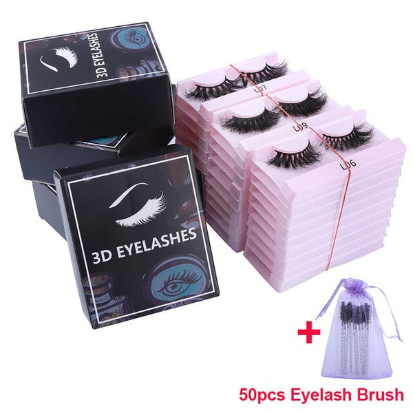 30 Pairs Wholesale 25mm Mink Eyelashes Cruelty Free Dramatic False Lashes Fluffy Long Eye Lash Eyelash Brush In Bulk | Vimost Shop.