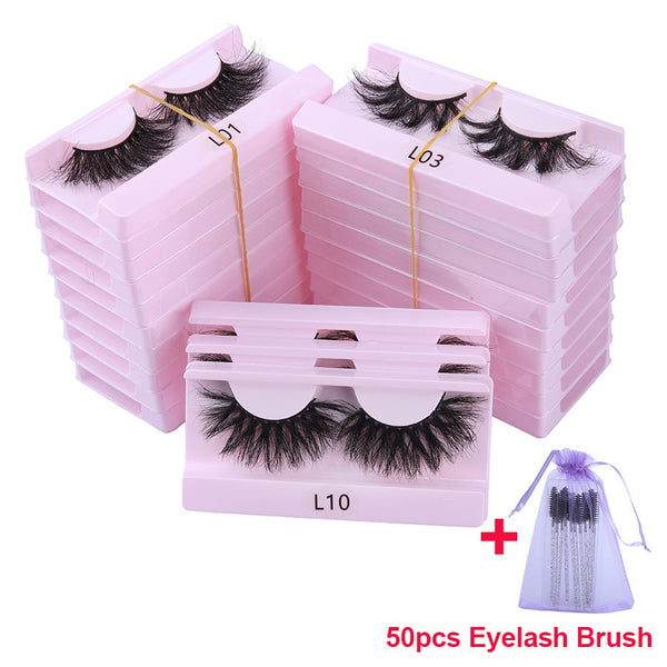 30 Pairs Wholesale 25mm Mink Eyelashes Cruelty Free Dramatic False Lashes Fluffy Long Eye Lash Eyelash Brush In Bulk | Vimost Shop.