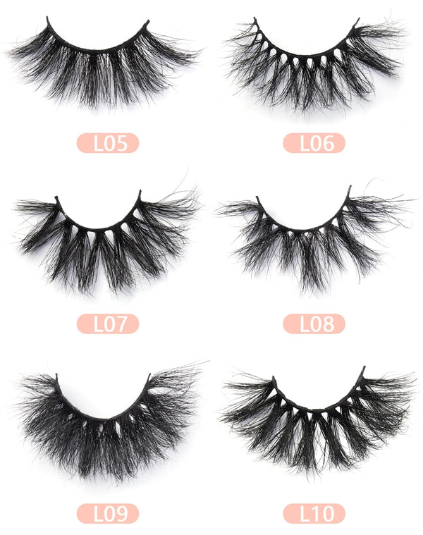30 Pairs Wholesale 25mm Mink Eyelashes Cruelty Free Dramatic False Lashes Fluffy Long Eye Lash Eyelash Brush In Bulk | Vimost Shop.