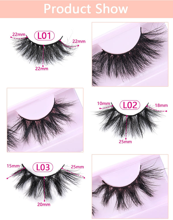 30 Pairs Wholesale 25mm Mink Eyelashes Cruelty Free Dramatic False Lashes Fluffy Long Eye Lash Eyelash Brush In Bulk | Vimost Shop.