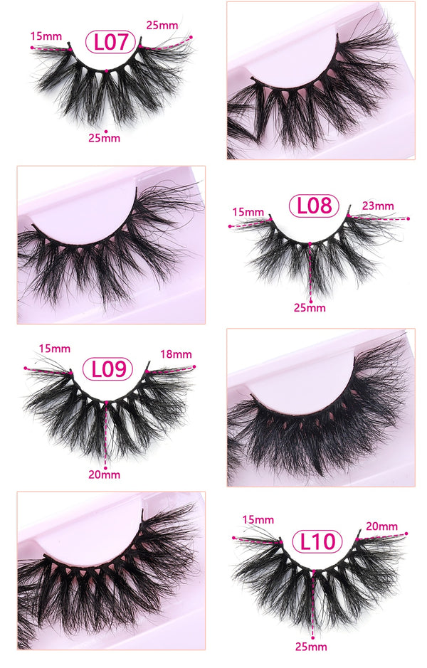 30 Pairs Wholesale 25mm Mink Eyelashes Cruelty Free Dramatic False Lashes Fluffy Long Eye Lash Eyelash Brush In Bulk | Vimost Shop.