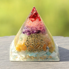 Orgonite Pyramid Orgone Healing Energy Metatron Natural Crystal Rock Quartz Jewelry  7 Reiki Chakra Home Decor