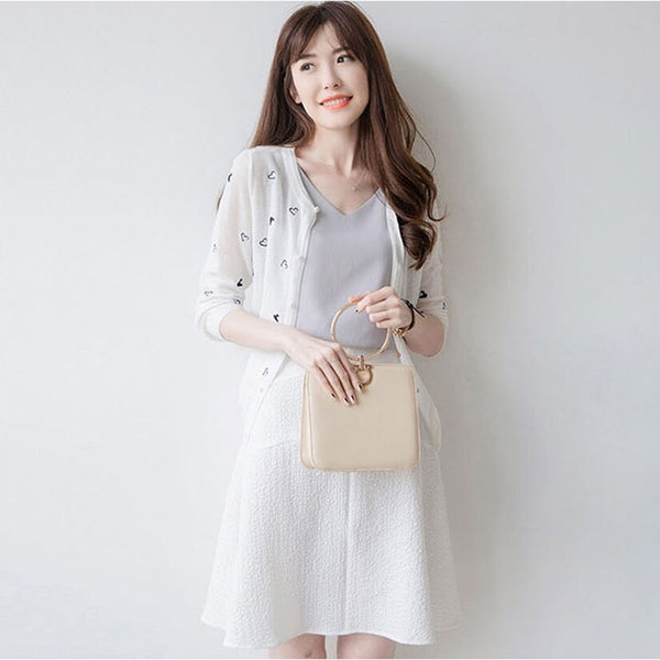 Fashion Women Blouse Tops Long Sleeve O-Neck Short Crop Tops Shirts Summer Womens Perspective Cardigan