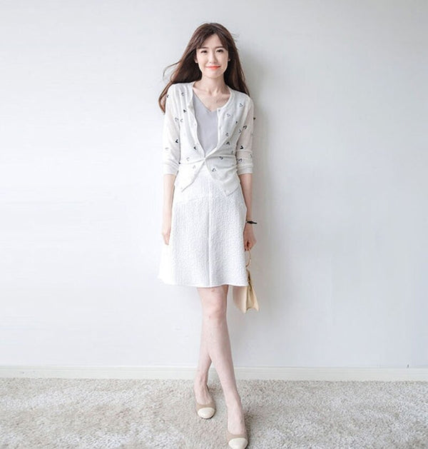 Fashion Women Blouse Tops Long Sleeve O-Neck Short Crop Tops Shirts Summer Womens Perspective Cardigan