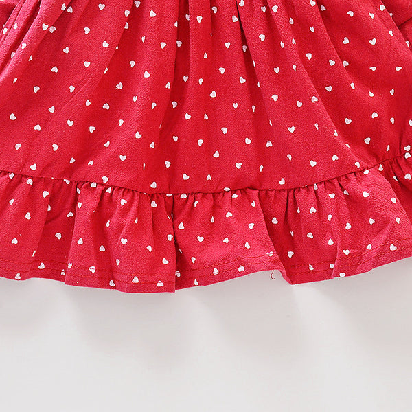 Long Sleeve Girls Dress Spring Fall Casual Kids Clothes for Girl Lovely Heart A-line Children Princess Dresses Toddler Costume | Vimost Shop.