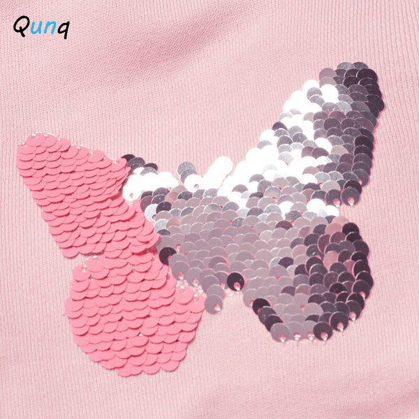 High Quality Girls Dress Long Sleeve Pink Kids Clothes for Girls Sequined Butterfly Floral Children Princess Dresses Spring Fall | Vimost Shop.