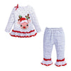 Girls Clothing Set Long Sleeve Elk Striped Boot Cut Pant Spring Fall Kids Suits for Girl Cotton Baby Girls Clothes | Vimost Shop.