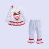 Girls Clothing Set Long Sleeve Elk Striped Boot Cut Pant Spring Fall Kids Suits for Girl Cotton Baby Girls Clothes | Vimost Shop.