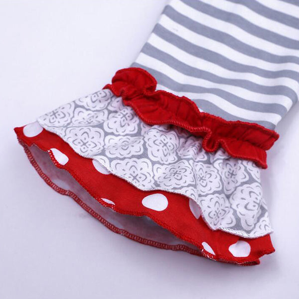 Girls Clothing Set Long Sleeve Elk Striped Boot Cut Pant Spring Fall Kids Suits for Girl Cotton Baby Girls Clothes | Vimost Shop.