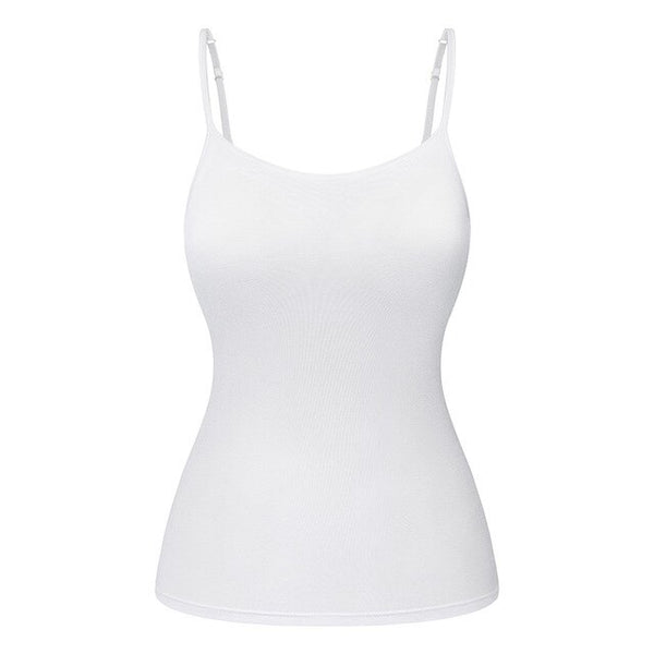Women's Cotton Camisole with Shelf Bra Adjustable Spaghetti Strap Tank Top Cami Tanks 2/3 Packs Shapewear Body Shaper | Vimost Shop.