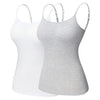 Women's Cotton Camisole with Shelf Bra Adjustable Spaghetti Strap Tank Top Cami Tanks 2/3 Packs Shapewear Body Shaper | Vimost Shop.