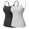 Women's Cotton Camisole with Shelf Bra Adjustable Spaghetti Strap Tank Top Cami Tanks 2/3 Packs Shapewear Body Shaper | Vimost Shop.