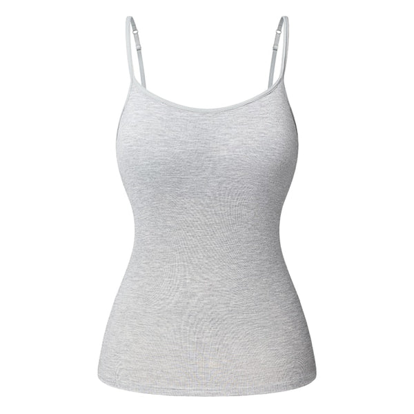 Women's Cotton Camisole with Shelf Bra Adjustable Spaghetti Strap Tank Top Cami Tanks 2/3 Packs Shapewear Body Shaper | Vimost Shop.