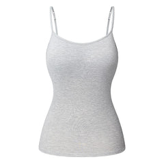 Women's Cotton Camisole with Shelf Bra Adjustable Spaghetti Strap Tank Top Cami Tanks 2/3 Packs Shapewear Body Shaper